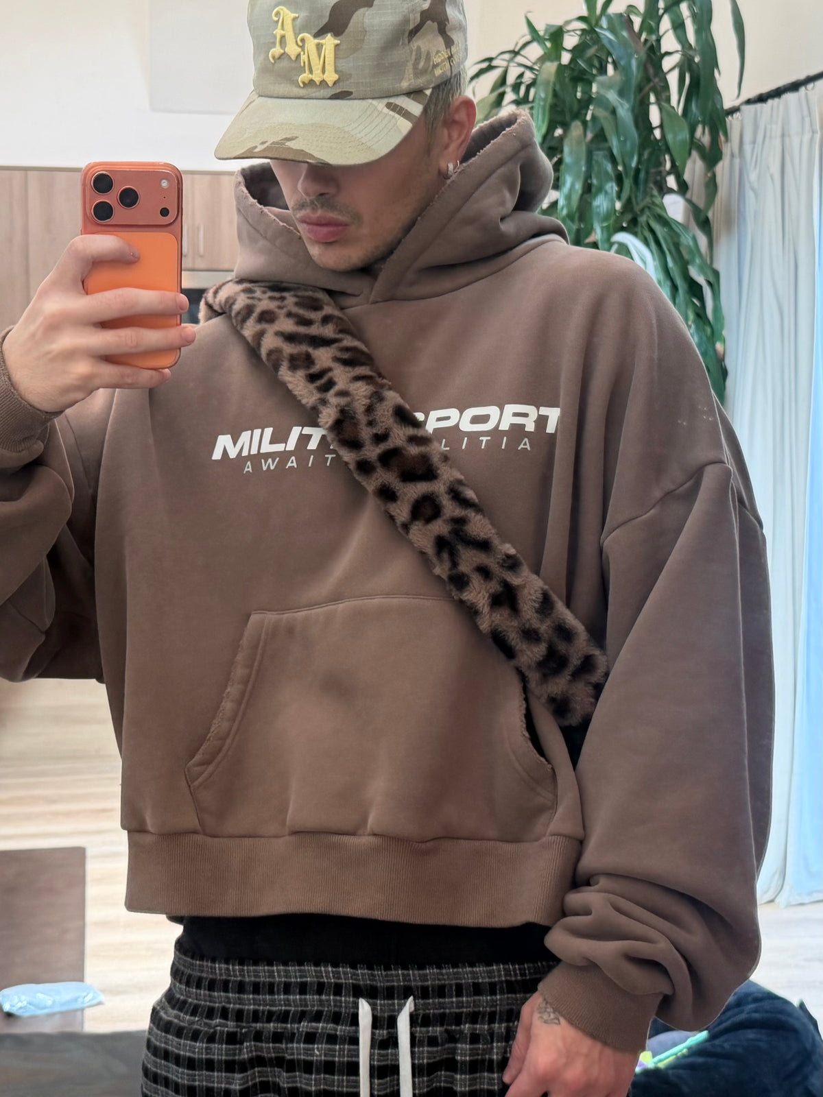 BROWN MILITIA SPORT HOODIE