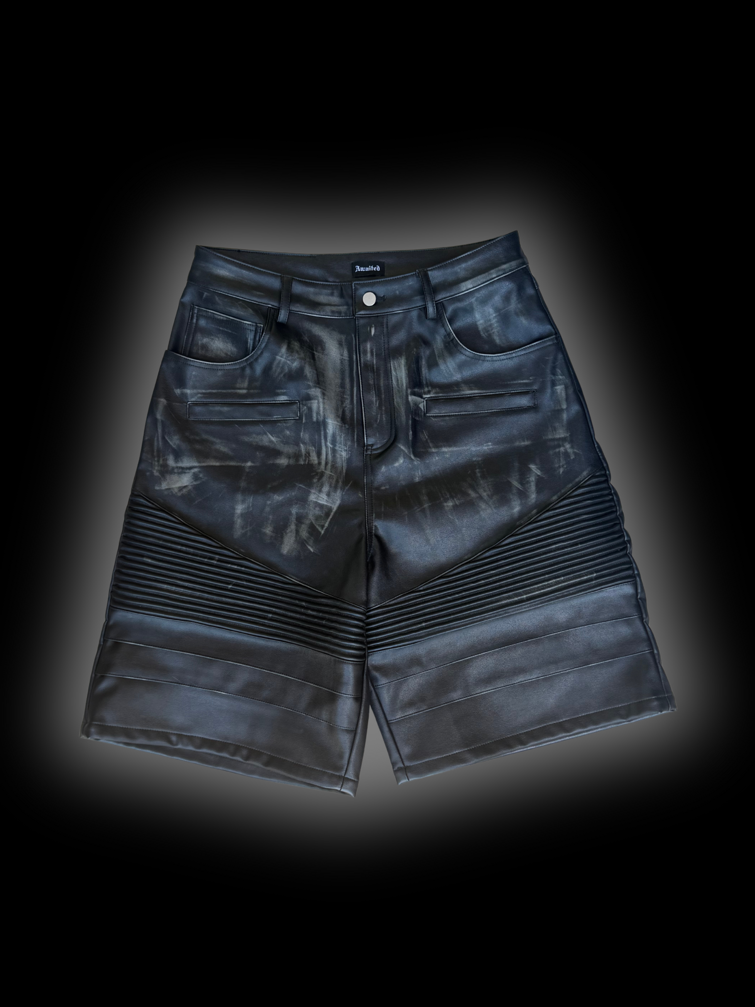 LEATHER BIKER SHORTS